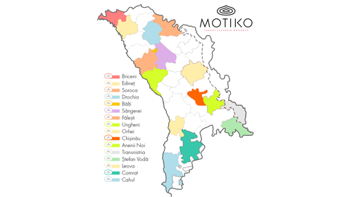 MOTIKO în regiunile Moldovei